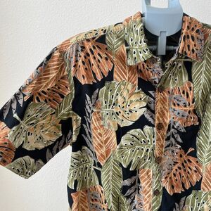 Cooke Street Mens Hawaiian Shirt LG Bold Monstera Leaf Bold Print Island Foliage